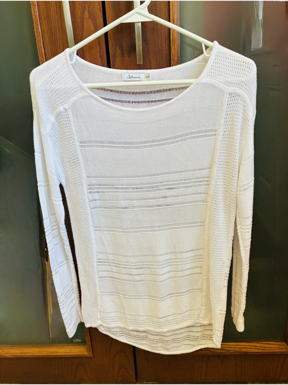 Reitmans White Open-Stitch Knit Top